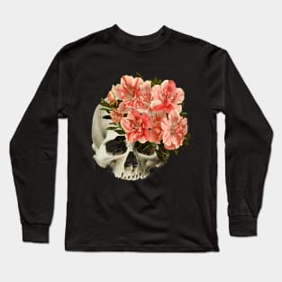 skull flower vintage illustration Long Sleeve T-Shirt